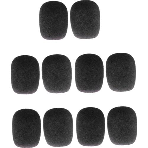 10 Pieces Clip-on Headset Microphone Sponge Windscreen Wind Muff Mic Accessory for Small Lapel and Headset Microphone