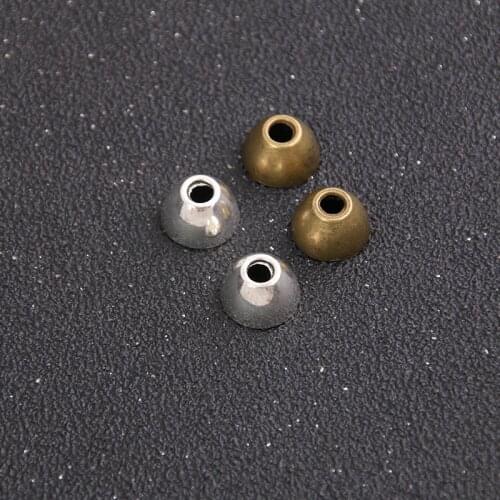 10pcs/lot 11*11mm Two Color Alloy Dome Bead Caps Receptacle Hand Made End Caps For Tassels Charms DIY Jewelry Making
