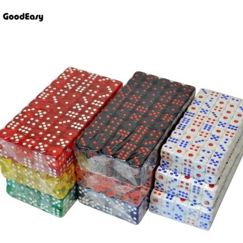10PCS/SET 8 Colors Casino Dice Set 16mm Acrylic/Plastic Digital Dice Drinking Dice Gambling Translucent Dice 6 Sides Poker Dice