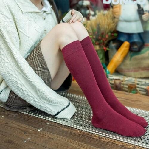 12 Pairs Per Set Cotton Womens Solid Color Long Stocking Socks Autumn and Spring Long Female Stocking Wholesale