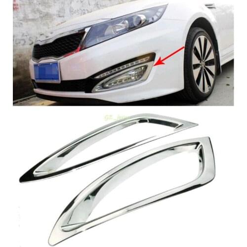 For Kia Optima K5 2011 2012 2013 Front Fog Lamp Light Cover Trim Front Fog Lamp Hoods 2PCS Chrome ABS Car Covers