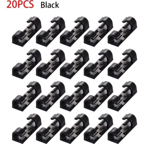 20PCS Cable Organizer Clips Cable Management Desktop & Workstation Wire Manager Cord Holder USB Charging Data Line Bobbin Winder