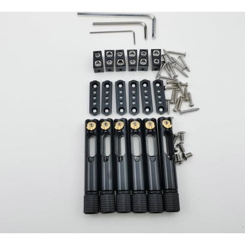 Black Single Headless Guitar Bass Bridge Headless Fanned Fret -Single Fixed Brass Fan Bridges for 5/ 6/ 7/8 String Electric Bass