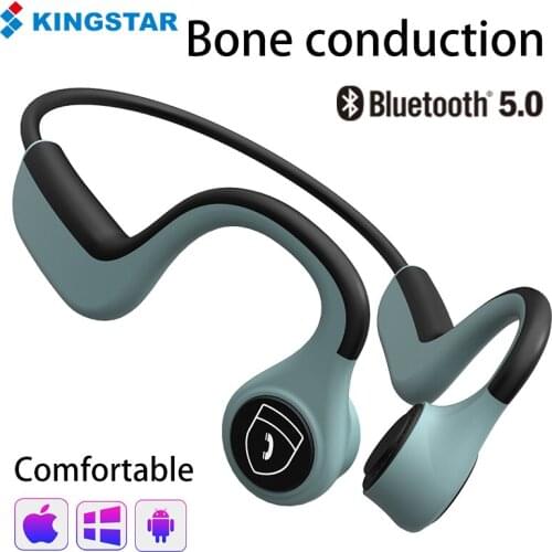KINGSTAR Bone Conduction Earphone Bluetooth Headphone With Microphone Stereo Running Waterproof Earbuds Sports Ear Hook Headsets