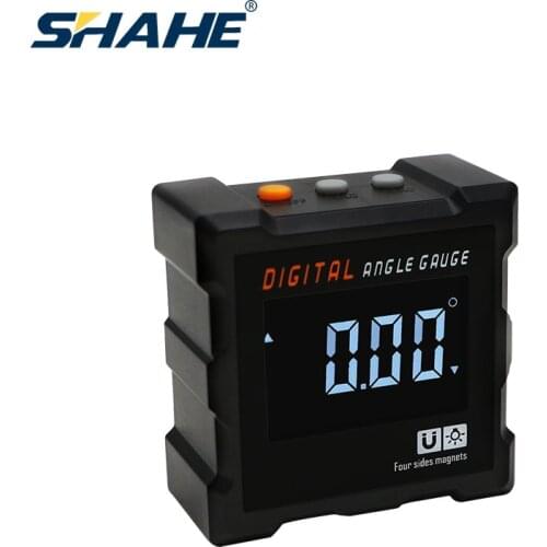SHAHE Black Mini Digital Protractor Electronic Inclinometer Angle Gauge Four Side Magnets Digital Angle Level Finder Tools