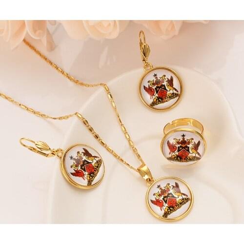 Dubai India Africa gilded crystal badge suit personality fashion teenage bride engagement ring earrings necklace ring gifts