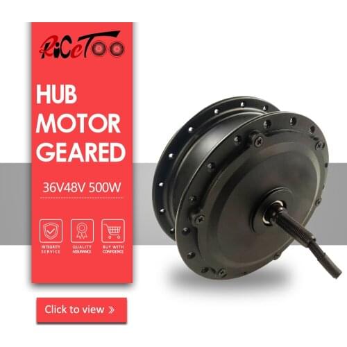 RICETOO Ebike Motor High Speed Brushless Gear 36V48V 500W Hub Motor Front Rear Wheel Drive for Electric Bicycle Conversion Kit