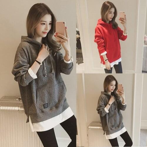Elegant Hoodies Womens Autumn Winter Hoodie Sweatshirt Pullover Tops Long Sleeved Comfortable Leisure Streetwear Fake Suit
