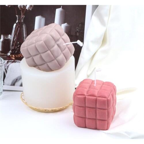 Simulation Soft Bag Silicone Candle Mold DIY Sofa Cuboid Aroma Square Soap 3D Stereo Decor Plaster Supplies Crystal Cinnabar