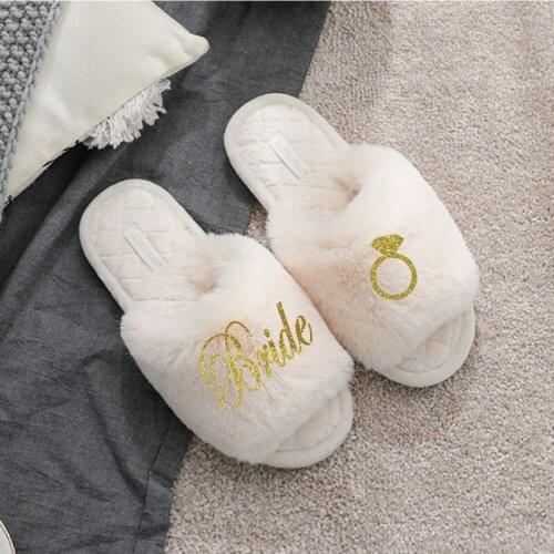 Personalized birthday anniversary gifts flur slippers bride to be wedding bachelorette party Bridesmaid gift for wedding guests