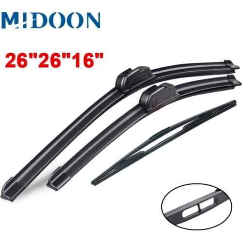 MIDOON Wiper Front & Rear Wiper Blades Set For Citroen Xsara Picasso 1998-2005 Windshield ( NOT SIDE PIN ) 26"26"16"