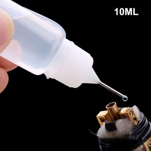 10Pcs 10ML Reusable Plastic Bottle Squeeze Glue Applicator Paper Quilling Needle Tip Cap Silicone Loop Scrapbooking Craft Tools