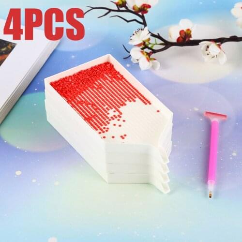 4PCS Retail Wholesale DIY Diamond Painting Diamond Embroidery Accessories Large Capacity Big Drill Plate Plastic Tray Big Kits