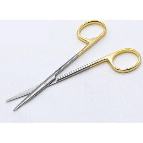 Stainless steel gold handle blunt head stripping scissors Tissue scissors beauty makeup tools