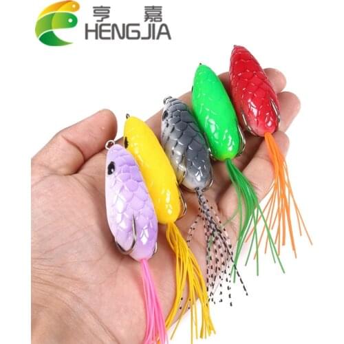 HENGJIA New Snake Head Thunder Frog Lure Soft Bait Bait 6cm/10g Fishing Black Fish Perch Bait Egg-shaped Fishing Gear 1Pcs Luya