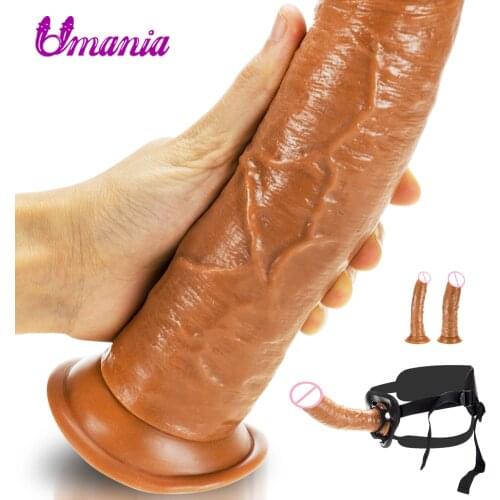 Huge Dildo Peins Sex Products For Couple Strap-on Penis Realistic Dildo Phallus Big Glans For Women Masturbator Intimate Goods