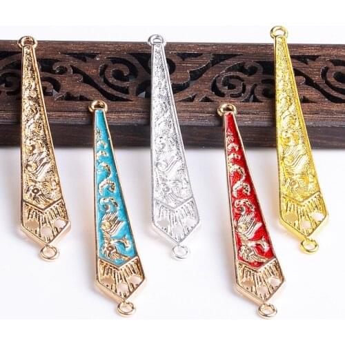 10pcs KC Gold Silver Plated Token Connector With 2 Loops DIY Handmade Metal Alloy Crafts Jewelry Accessories