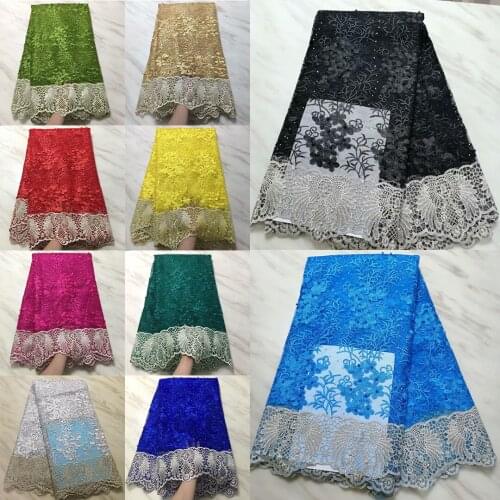 Perspective Bamboo Flower Pattern Embroidery Fabric Graceful Rhinestone Pearl Gauze Lace Fabrics 1612H2