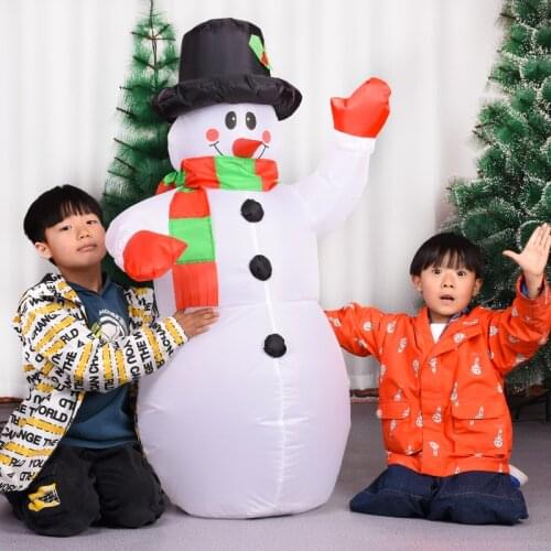 1.5m/1.8m Christmas Inflatable Snowman Doll LED Night Light Figure Garden Toys Party Christmas Decorations New Year