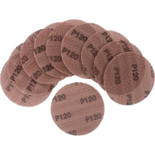 50 Pcs 125MM Mesh Sanding Discs Hook & Loop Abrasive Anti-Blocking Sharp Grinding Sandpaper for Car Wood Stone Polishing
