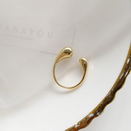 SHANGZHIHUA Irregular water shaped ring personality simple open forefinger ring retro hip-hop street pat daily joint ring