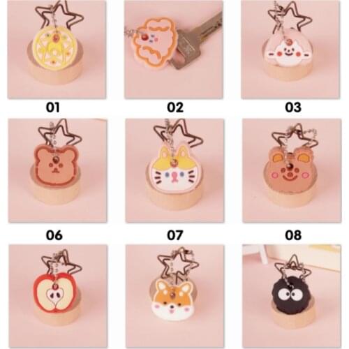Silicone Household Key Chain Cartoon Girls Theft Proof Door Key Cover Couples Key Pendant Access Control Card Cover Drop Type