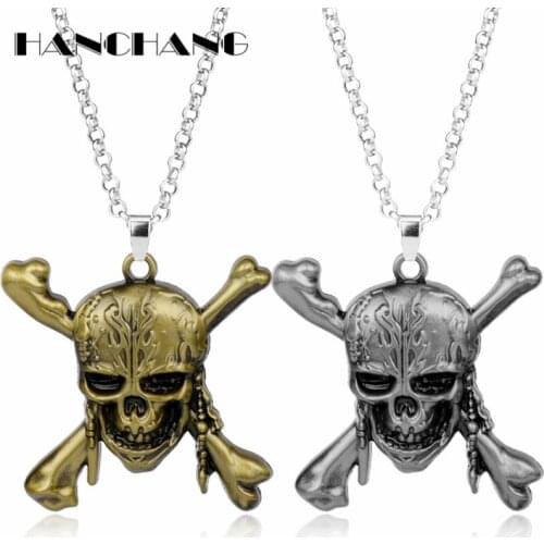 2018 New Fashion Jewelry Pirates of the Caribbean Necklace Captain Jack Sparrow Skull Mask Pendants&Necklaces