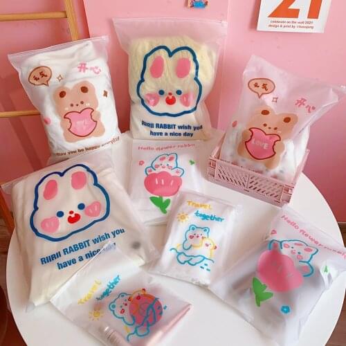 W&G Kawaii Storage Bag Clothes Sealed Bag Clothes Transparent Finishing Bag Waiting for Delivery Baggage Classification Portable