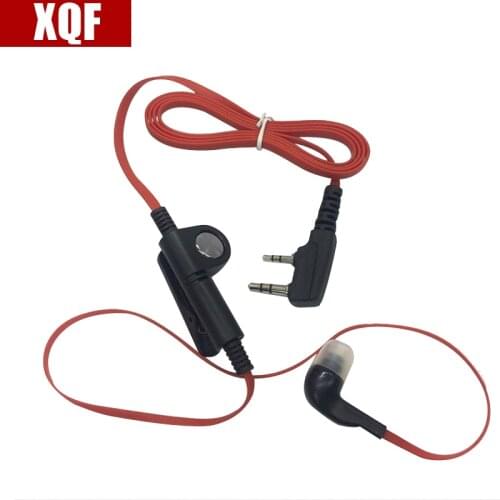 XQF Fashion Red Color in ear style headset earpiece 2 pin K plug for baofeng kenwood puxing wouxun two way radio
