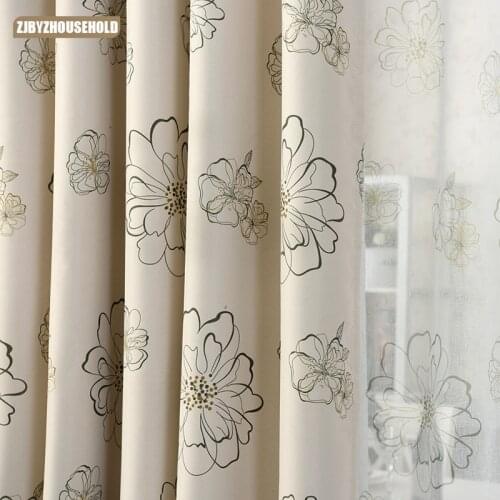 Curtains for Living Dining Room Bedroom Simple American Pastoral Double-sided Printing High Shading Window Flowers Special Price