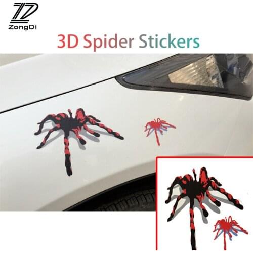 ZD 1Pcs car styling 3D spider stickers for VW Polo Jetta Toyota Corolla Mercedes W203 Saab Renault Dacia Duster Accessories