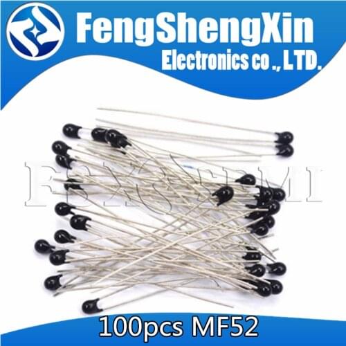 100pcs MF52AT MF52 B 3950 K 3270K 3470K NTC Thermistor Thermal Resistor 5% 1K 2K 2.2K 3K 4.7K 5K 10K 20K 47K 50K 100K