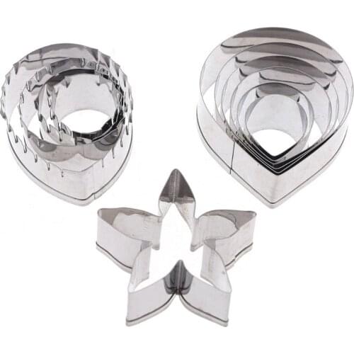 11pcs Gum Paste Flower Mold Austin Rose Petal Calyx Leaf Cutter Set Sugar Craft