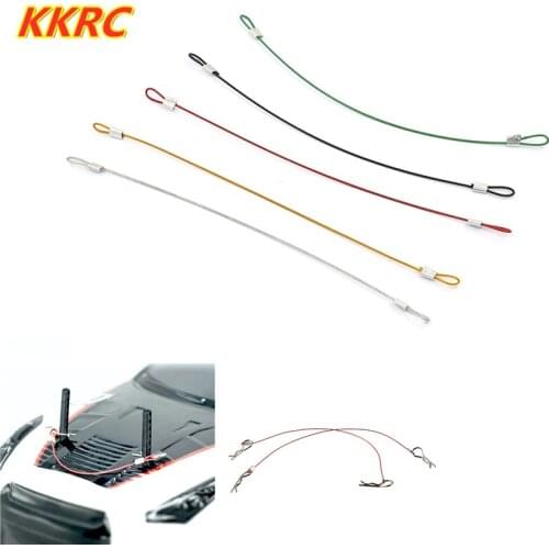 4pcs Steel Wire With 8 pcs Clip R Pins Car Shell Rope For 1/10 1/8 RC Buggy drift Monster truck Crawler HPI HSP