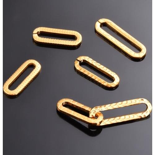 5Sets/Lot Stainless Steel Paperclip Link Charm Embossing Pendant Geometric Connector DIY Necklace Earring Jewelry Making Finding