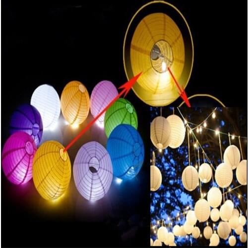 6-12 Inch Party Decor Chinese LED Luminous Paper Lantern Round Lamp Wedding Festival Decoration Lampion Supplies 100 Pcs/lot