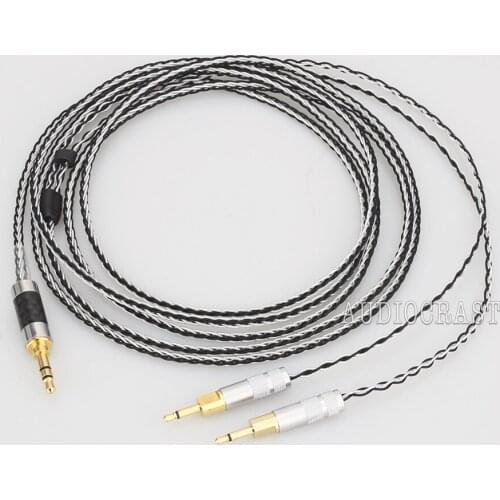 Audiocrast 2.5/3.5/4.4mm Balanced 8core Silver Plated Headphone Upgrade Cable for HD700 HD 700 M1060 M1060c Earphone