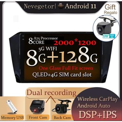 ANDORID 11 Car Radio For VW/Volkswagen/Passat B8 2015- Android Autoradio Multimedia PLAYER GPS RAM 6GB ROM 128GB FM No 2DIN