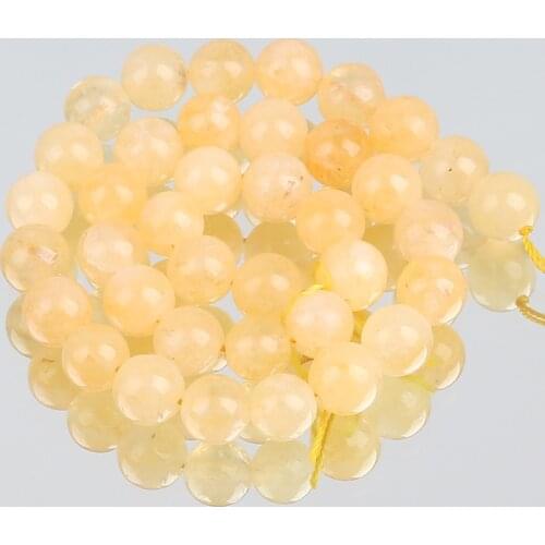 Natural Stone Beads Yellow Opal Round Loose Spacer Mineral Beads For Jewelry Making Diy Bracelet Accessories 6/8/10MM 15"Inches