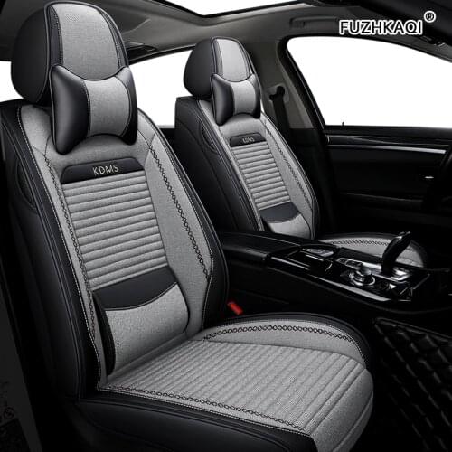 FUZHKAQI flax car seat covers For ssangyong korando kyron rexton actyon sport rodius actyon tivolan chairman car protector seat
