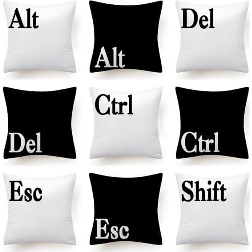 Alt Del Ctrl Cushion Cover Throw Pillow Case for Home Chair Sofa Decoration Square Pillowcases