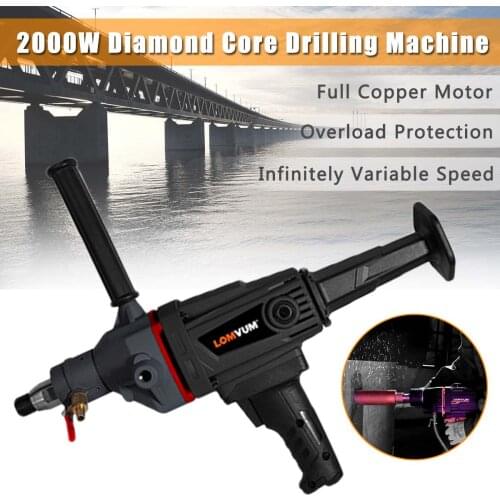 2000W 180mm Electric Diamond Core Drilling Machine High power Handheld Concrete Core Drill Machine with Water Pump Accessories