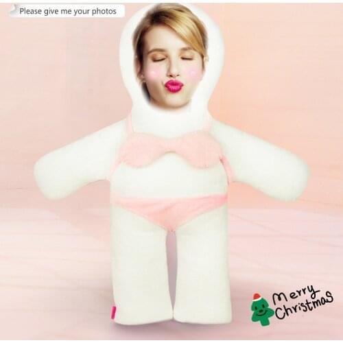 Photo custom pillow pink bikini humanoid cushion Christmas decorations diy gift custom Doll Birthday Valentines Day Gifts