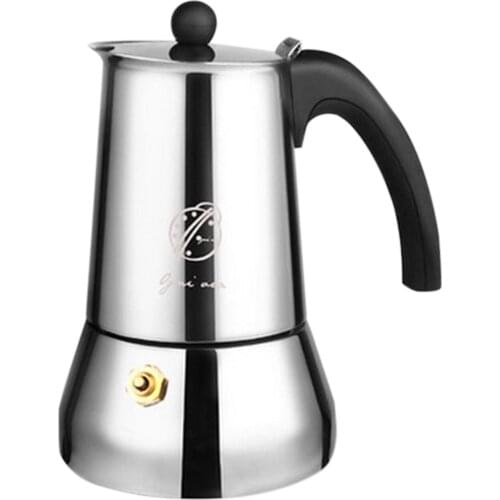 200/300ML Stainless Steel Coffee Machine Moka Pot Portable Universal Coffee Pot Cafe Restaurant Household Coffee Pot