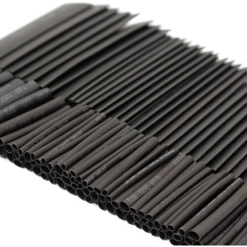 127 PCS/Set Heat Shrink Tube Kit Black Insulation Sleeving Thermal Casing Car Electrical Cable Tube kits Heat Shrink