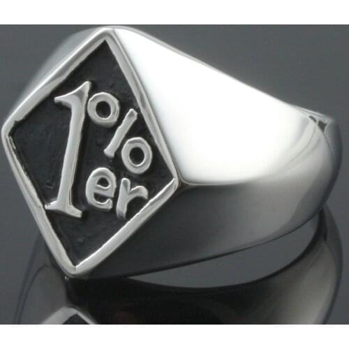 Trendy Polished Stainless Steel Ring 1% Sign Punk Rock Finger Rings For Men Jewelry Fashion Gift