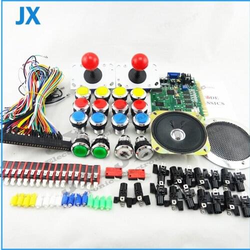 Arcade DIY Parts Kits Zero Delay LED USB Encoder Joystick LED Illuminated push buttons speaker and 60 in 1 classical game board