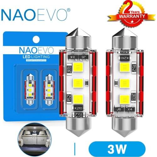 NAOEVO C5W LED 31mm 28mm Festoon 36mm 39mm 41mm 44mm 12V 24V C10W Car Interior Light 3030 SMD Chip 6000K Super Bright Dome Bulb