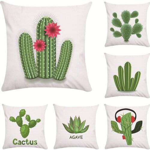 Cartoon Desert Cactus Series Cushion Cover Sofa Short Plush Pillow Cover Colorful Pillowcase Fresh Soft Home Decor