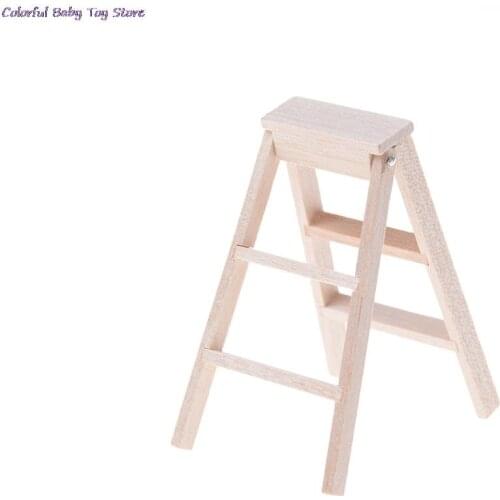 New 1:12 Dollhouse Miniature Furniture Handmade Wooden Ladder Fairy Door For Kid Magic Tooth Fairy Doll Accessories